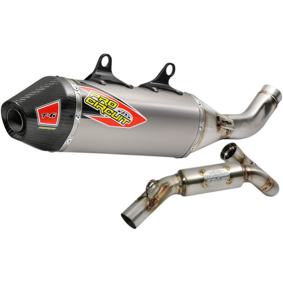 Ligne d'échappement PRO CIRCUIT T-6 titane carbone Husqvarna 450 FC 2019 KTM 450 SXF 2019