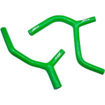 Durites de radiateur KSX renforcées silicone Kawasaki 450 KXF 2009-2015 Vert Raccord Y