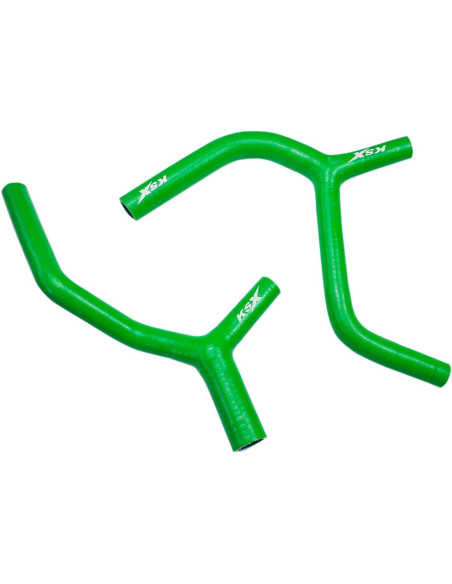 Durites de radiateur KSX renforcées silicone Kawasaki 450 KXF 2009-2015 Vert Raccord Y