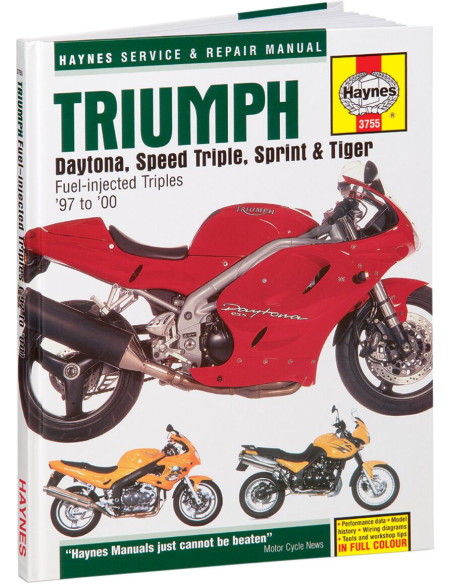 Manuel entretien et réparation HAYNES Triumph Daytona/Speed Triple/Sprint/Tiger 1997-2000 en Anglais