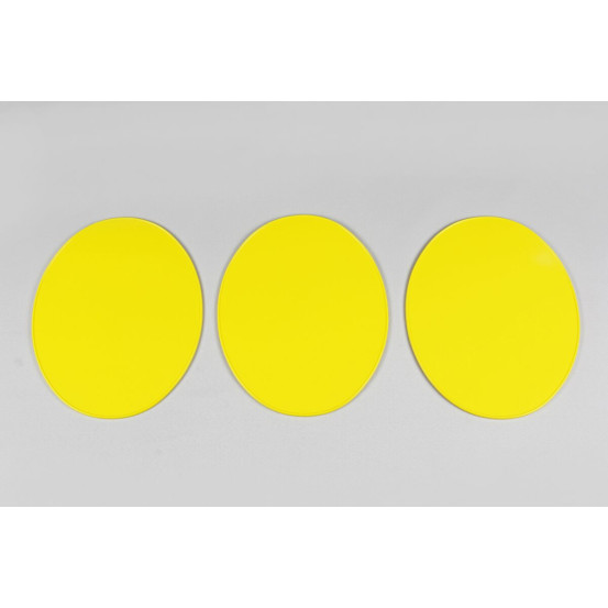 Plaques Numéro - Jaune - UFO Vintage Universel 1970 - 3 pcs