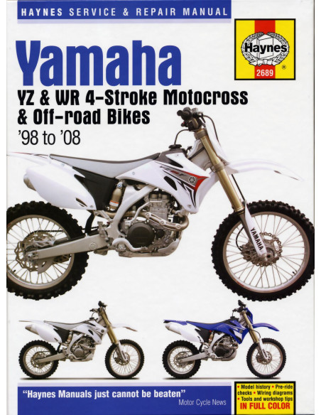 Manuel entretien et réparation HAYNES Yamaha YZF/WRF 1998-2008 en Anglais
