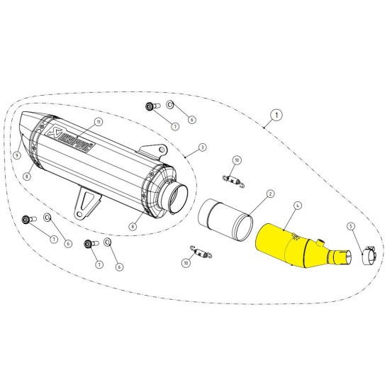 Tube de raccord AKRAPOVIC Inox YAMAHA 300 X-Max - Tricity 2021-2022