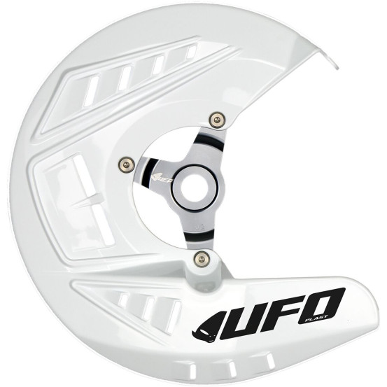 Protection disque - Blanc - UFO OVERSIZE avec platine aluminium Honda 250 450 CRF 2013-2016