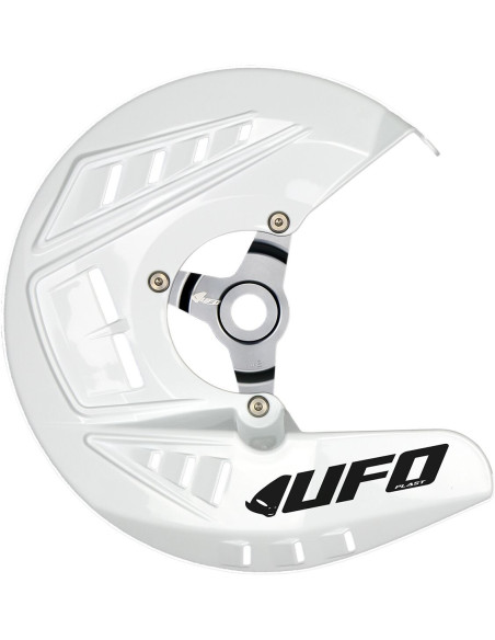 Protection disque - Blanc - UFO OVERSIZE avec platine aluminium Honda 250 450 CRF 2013-2016