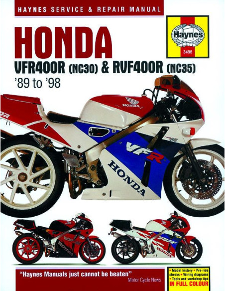 Manuel entretien et réparation HAYNES Honda 400 VFR 400 RVF 1989-1998 en Anglais