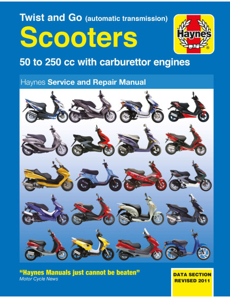 Manuel entretien et réparation HAYNES Scooter 50 a 250cc avec carburateur en Anglais