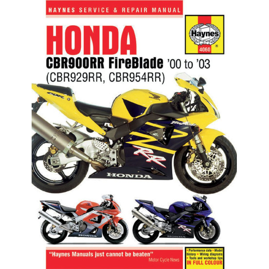 Manuel entretien et réparation HAYNES Honda 929/954 CBR 2000-2003 en Anglais