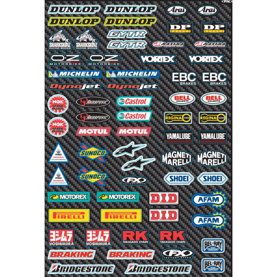 Planche d’autocollants mini sponsor Factory Effex