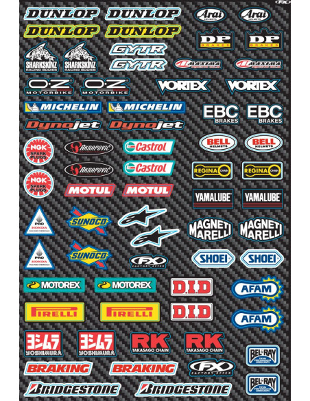 Planche d’autocollants mini sponsor Factory Effex