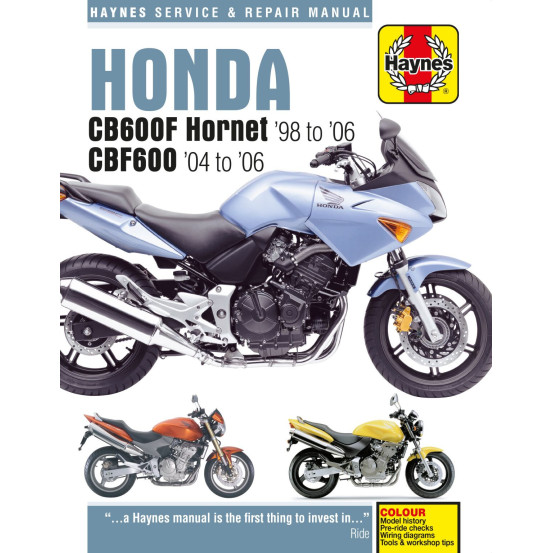 Manuel entretien et réparation HAYNES Honda 600 CBF Hornet 1998-2006 600CBF 2004-2006 en Anglais