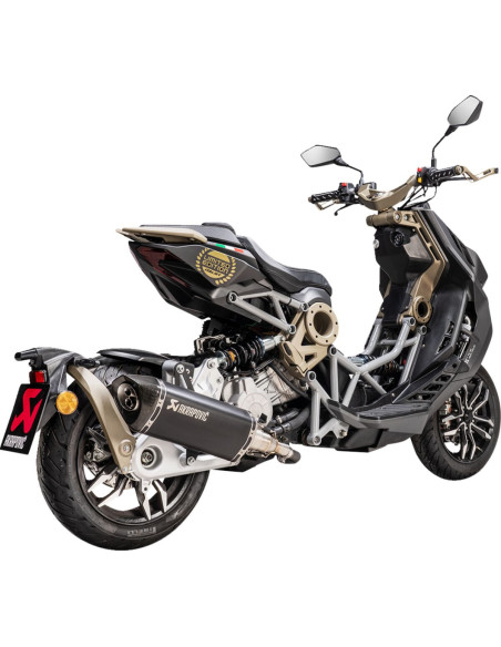 Silencieux AKRAPOVIC Inox noir ITALJET 125 - 200 Dragster 2020-2022