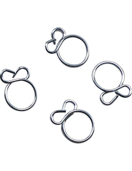Kit 4 colliers de serrage durite FUEL STAR 7,6mm gris