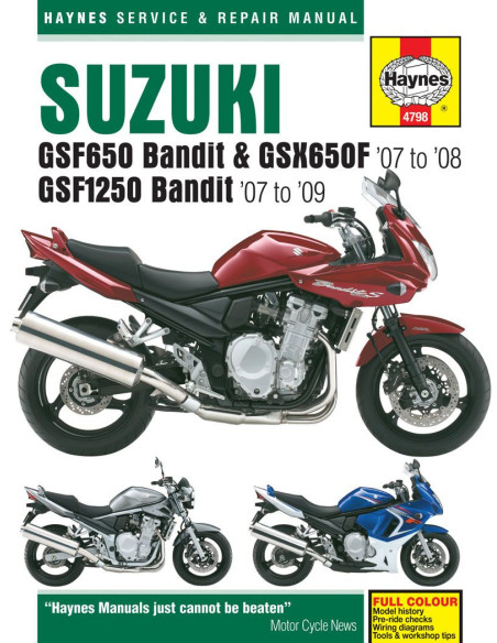 Manuel entretien et réparation HAYNES Suzuki 650 GSF/GSXF 2007-2008 1250 GSF Bandit 2007-2009 en Anglais
