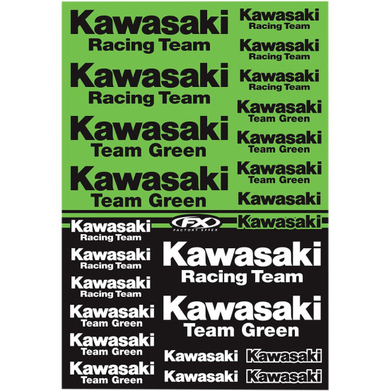 Planche d’autocollants Kawasaki Team Factory Effex
