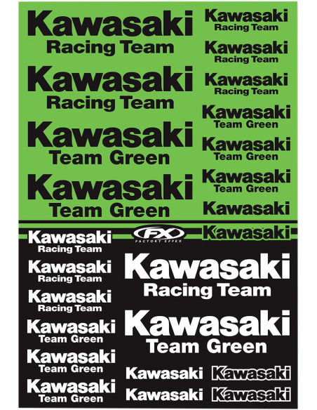 Planche d’autocollants Kawasaki Team Factory Effex
