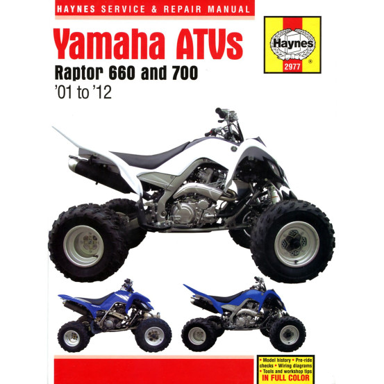 Manuel entretien et réparation HAYNES Yamaha 660/700 Raptor 2001-2012 en Anglais