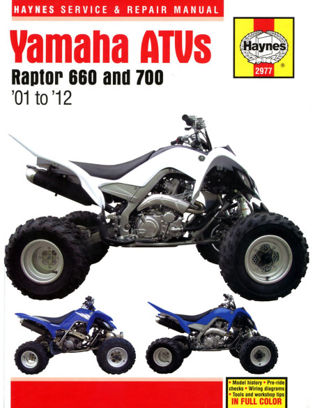 Manuel entretien et réparation HAYNES Yamaha 660/700 Raptor 2001-2012 en Anglais