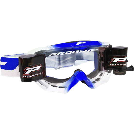 Masque cross Progrip VENOM Roll-off XL 3200 - Blanc Bleu
