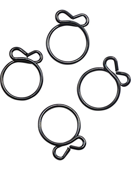 Kit 4 colliers de serrage durite FUEL STAR 16,6mm Noir