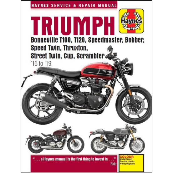 Manuel entretien et réparation HAYNES Triumph Bonneville, Speedmaster, Thruxton, Scrambler 2016-2019 en Anglais