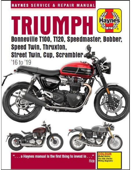Manuel entretien et réparation HAYNES Triumph Bonneville, Speedmaster, Thruxton, Scrambler 2016-2019 en Anglais