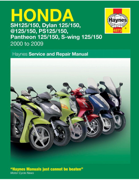 Manuel entretien et réparation HAYNES Honda 125/150 SH/Dylan/Pantheon/S-Wing 2000-2009 en Anglais