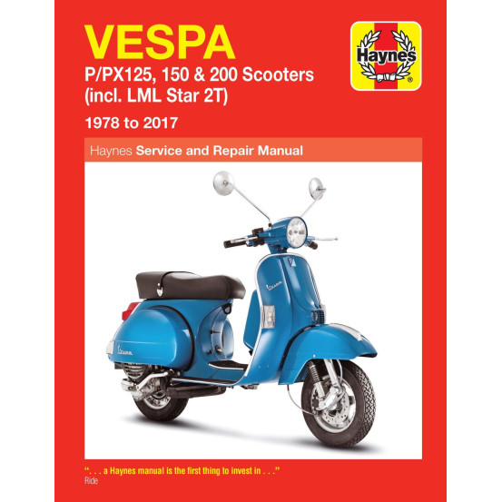 Manuel entretien et réparation HAYNES Vespa 125/150/200 P/PX LML 2T 1978-2017 en Anglais