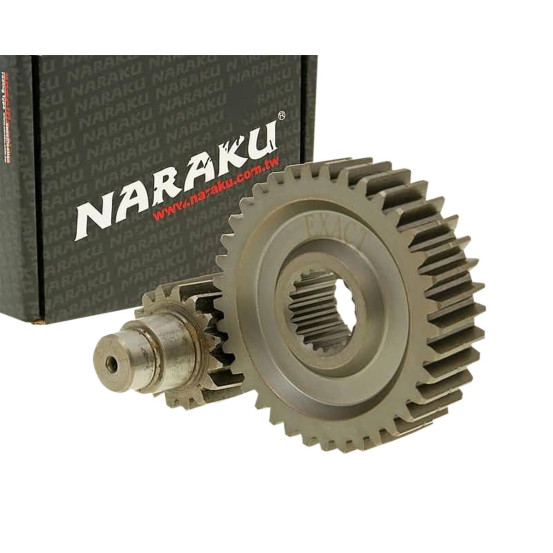 Transmission secondaire 16/37 allongée +25% NARAKU Keeway 125 Fact 2008 MuZ 125 Moskito 2002