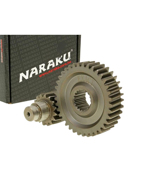 Transmission secondaire 16/37 allongée +25% NARAKU Keeway 125 Fact 2008 MuZ 125 Moskito 2002