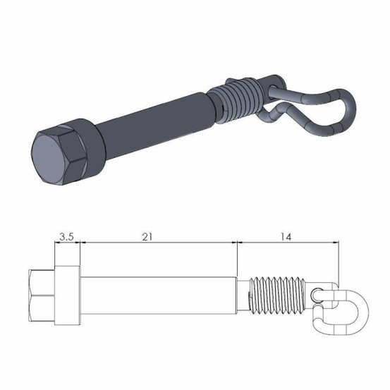 vis axe Moto Master de plaquette avant GASGAS 50 MC Husqvarna 50 TC KTM 50/65 SX