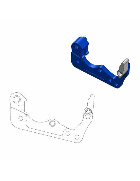 Patte de déport bleue pour étrier de frein avant MOTO MASTER - Disque oversize 260mm - GAS GAS / HUSQVARNA / KTM