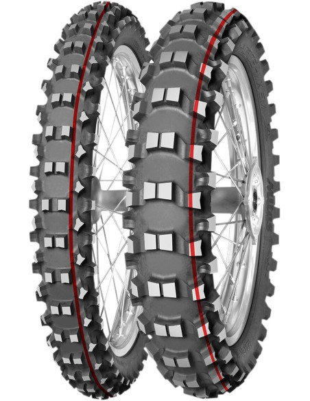 Pneu Arrière Cross MITAS Terra Force-MX 100/90-19 Soft/Mid 57M TT Red