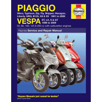 Manuel entretien et réparation HAYNES Piaggio Vespa scooters en Anglais