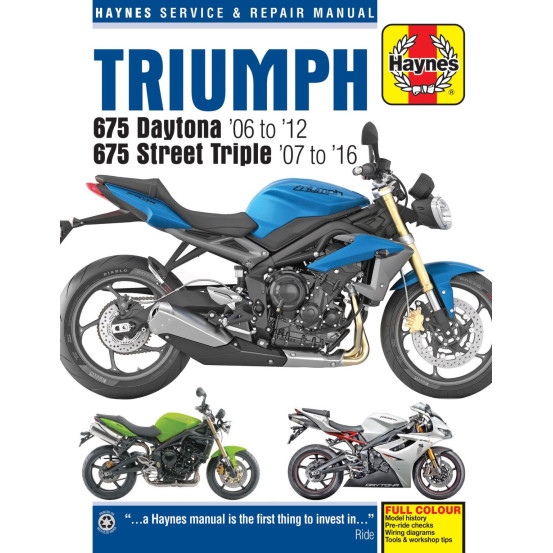 Manuel entretien et réparation HAYNES Triumph 675 Daytona 2006-2012 675 Street Triple 2007-2016 en Anglais