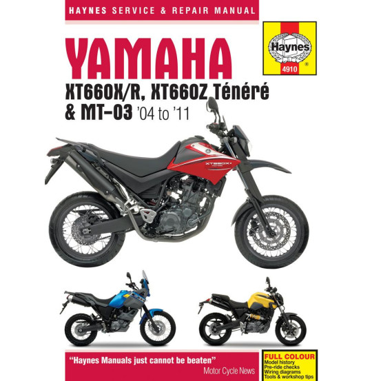 Manuel entretien et réparation HAYNES Yamaha 660 XTX/R 660 XTZ Ténéré MT-03 2004-2011 en Anglais