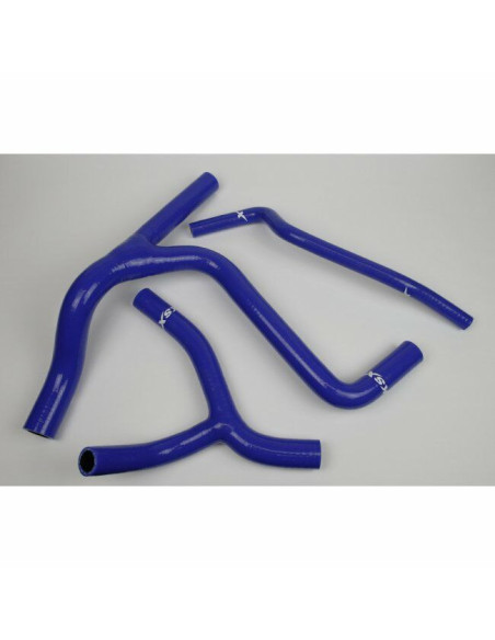 Durites de radiateur KSX renforcées silicone Kawasaki 450 KXF 2016-2020 Bleu Raccord Y