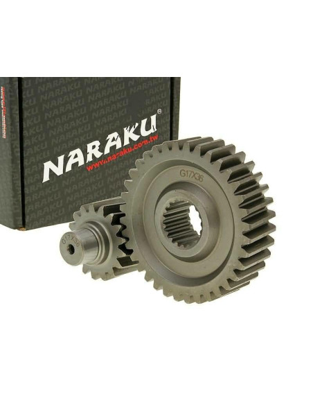 Transmission secondaire allongée 17/36 +31% NARAKU MuZ 125 Moskito 2002