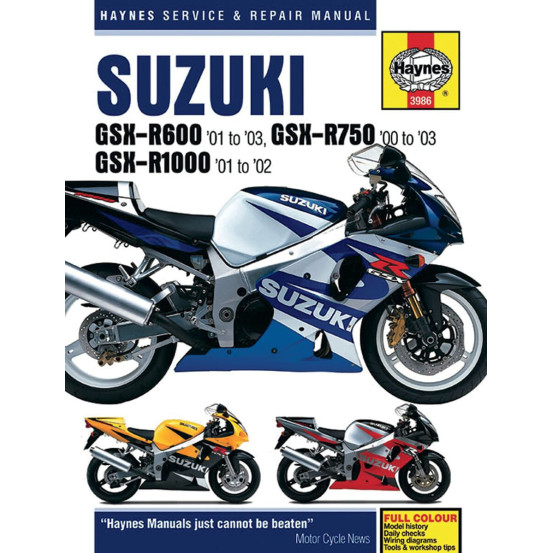 Manuel entretien et réparation HAYNES Suzuki 600/750/1000 GSXR en Anglais
