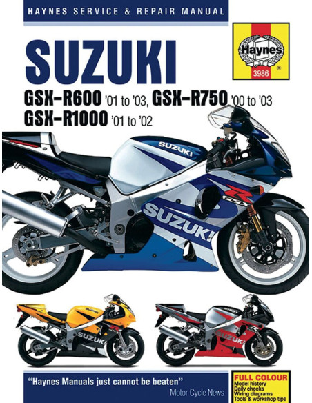 Manuel entretien et réparation HAYNES Suzuki 600/750/1000 GSXR en Anglais