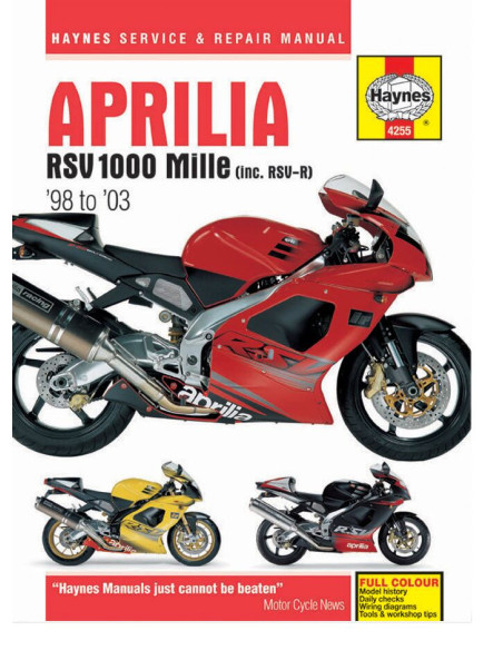 Manuel entretien et réparation HAYNES Aprilia 1000 RSV 1998-2003 en Anglais