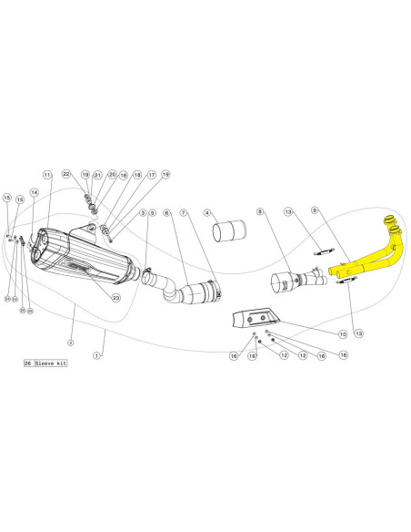 Collecteur AKRAPOVIC Inox H-Y5R1 - YAMAHA TMAX 530 2017-2019