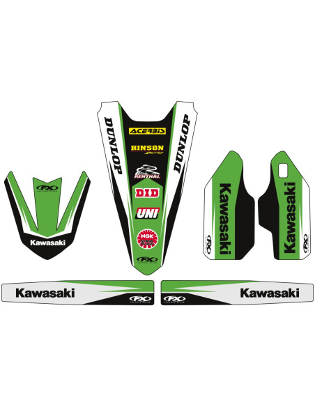 Kit Stickers 4 éléments FACTORY EFFEX KAWASAKI KXF 2024-2026