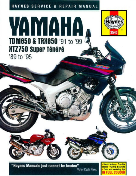 Manuel entretien et réparation HAYNES Yamaha 850 TDM/TRX 1991-1999 750 XTZ Super tenere 1989-1995 en Anglais