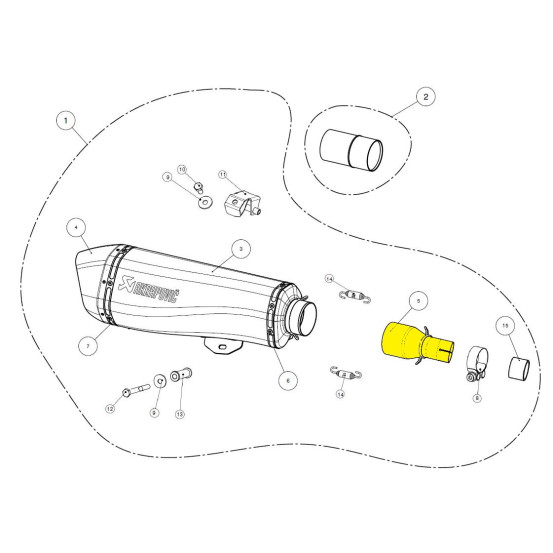 Raccords collecteur AKRAPOVIC Inox L-PI5SO1