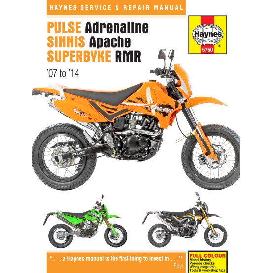 Manuel entretien et réparation HAYNES Pulse Adrenaline Sinnis Apache Superbyke RMR 2007-2014 en Anglais
