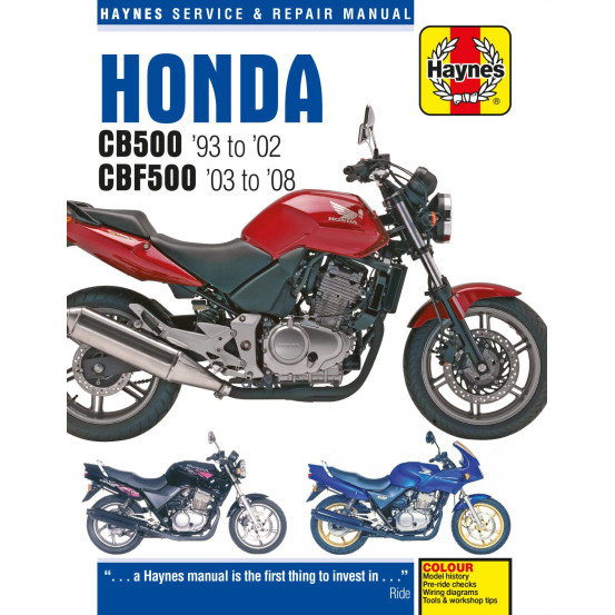 Manuel entretien et réparation HAYNES Honda 500 CB 1992-2002 500 CBF 2003-2008 en Anglais