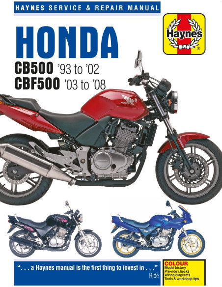 Manuel entretien et réparation HAYNES Honda 500 CB 1992-2002 500 CBF 2003-2008 en Anglais