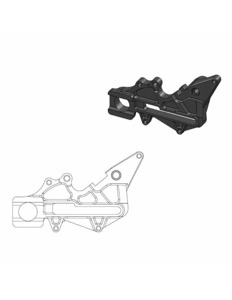 Patte de déport noire étrier de frein arrière MAGURA pour disque en 240mm MOTO MASTER - HUSQVARNA