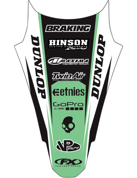 Autocollant garde-boue arrière FACTORY EFFEX KAWASAKI KX 125 1999-2002